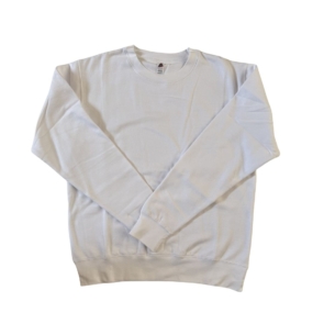 Comfort Fit Crew Sweatshirt _ Unisex Pullover White