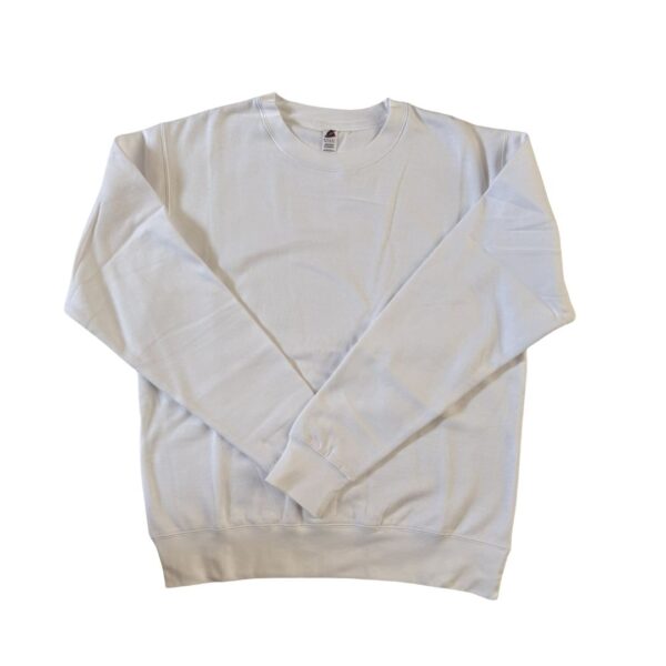 Comfort Fit Crew Sweatshirt _ Unisex Pullover White